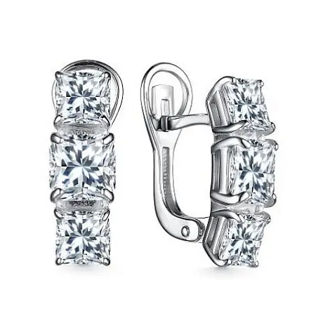Серьги с английским замком из серебра