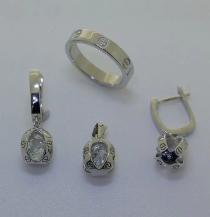 Серьги подвесные из серебра