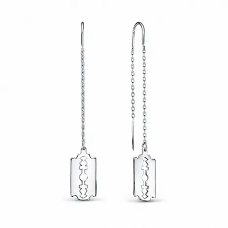 Серьги цепочки из серебра