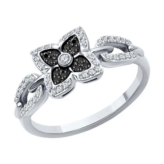 Кольцо декоративное из белого золота