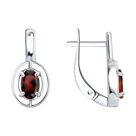 Серьги с английским замком из серебра