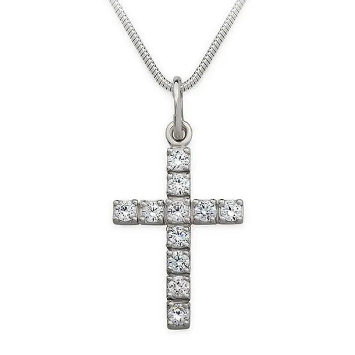 Подвеска декоративный крест из серебра