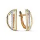 Серьги с английским замком из комбинированного золота