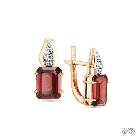 Серьги с английским замком из красного золота