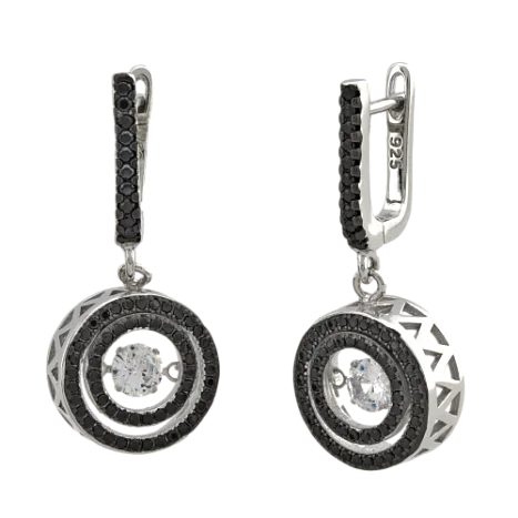 Серьги подвесные из серебра
