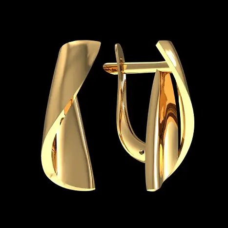 Серьги с английским замком из красного золота
