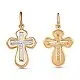 Подвеска крест из комбинированного золота