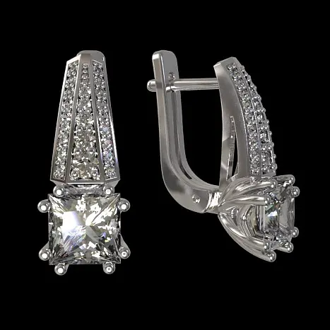 Серьги с английским замком из серебра