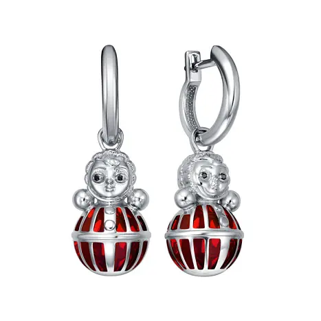 Серьги подвесные из серебра