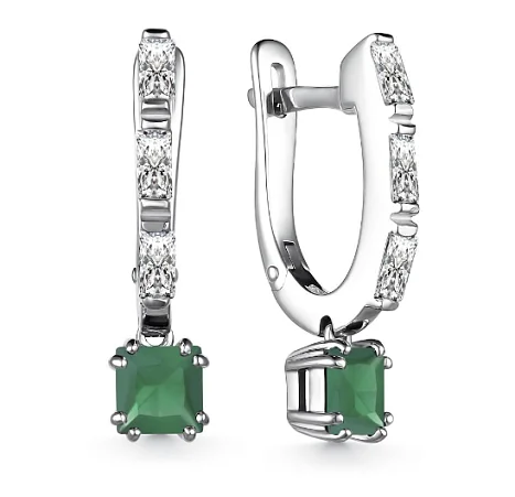 Серьги подвесные из серебра