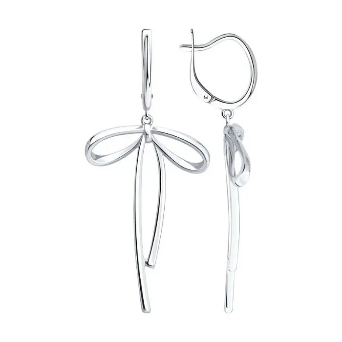 Серьги подвесные из серебра