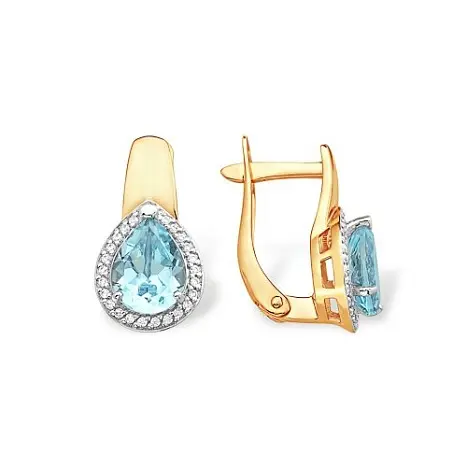 Серьги с английским замком из красного золота