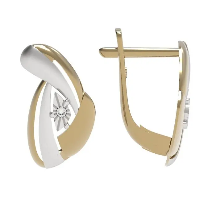 Серьги с английским замком из красного золота