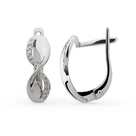 Серьги с английским замком из серебра