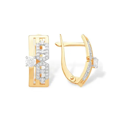 Серьги с английским замком из красного золота