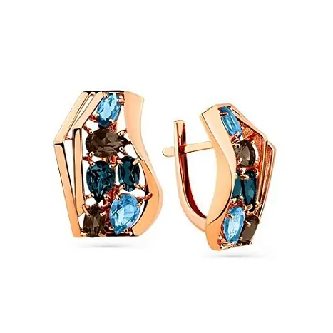 Серьги с английским замком из красного золота