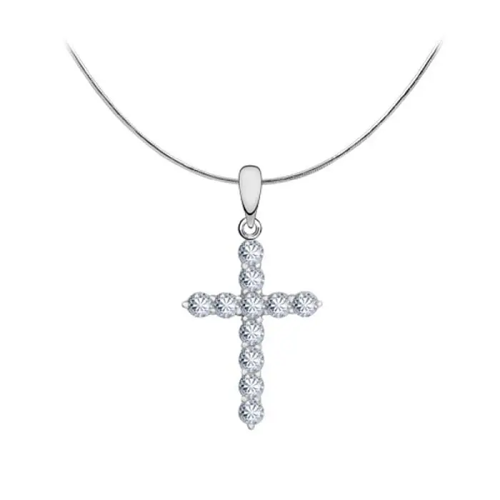 Подвеска декоративный крест из серебра