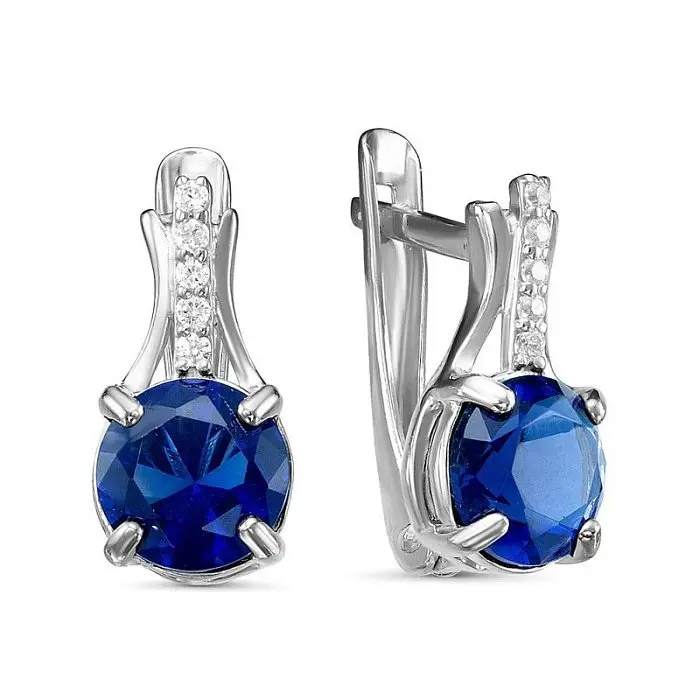 Серьги с английским замком из серебра