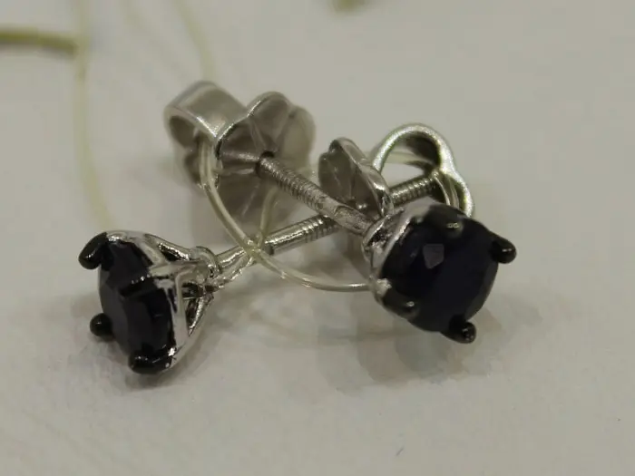 Серьги пуссеты из серебра
