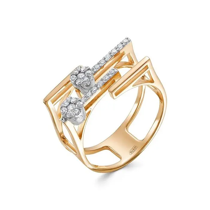 Кольцо декоративное из комбинированного золота