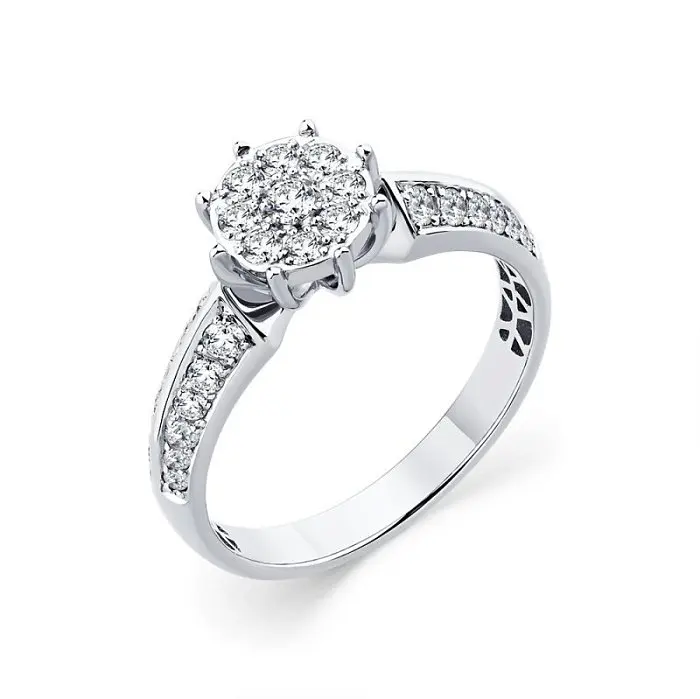 Кольцо декоративное из белого золота вид 1 Кольцо декоративное из белого золота вид 1