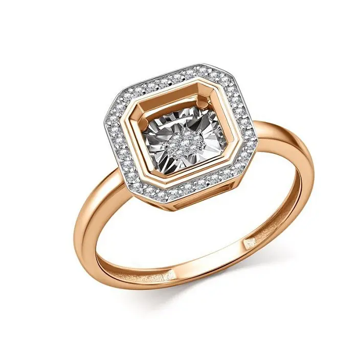 Кольцо декоративное из комбинированного золота