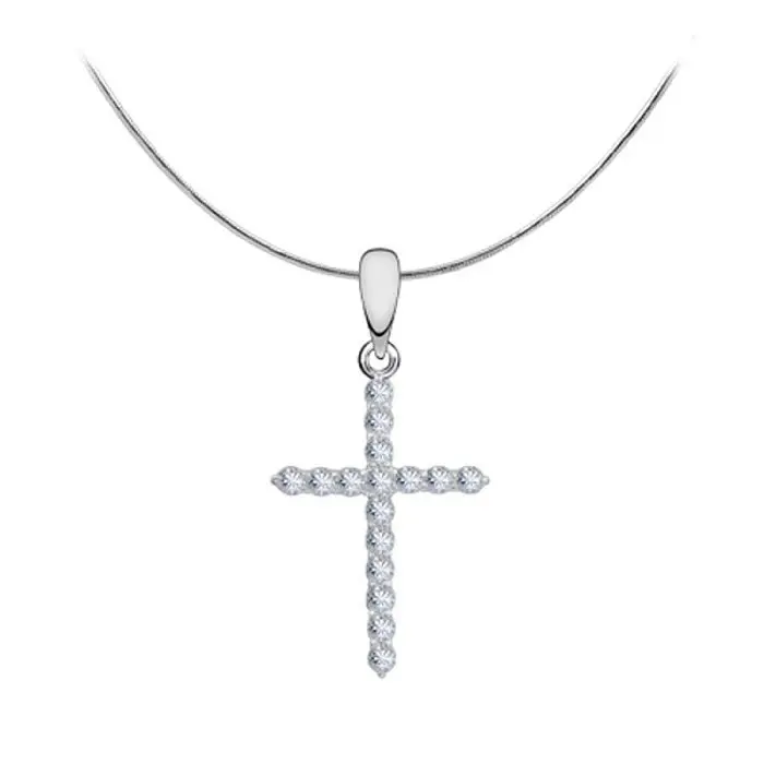 Подвеска декоративный крест из серебра