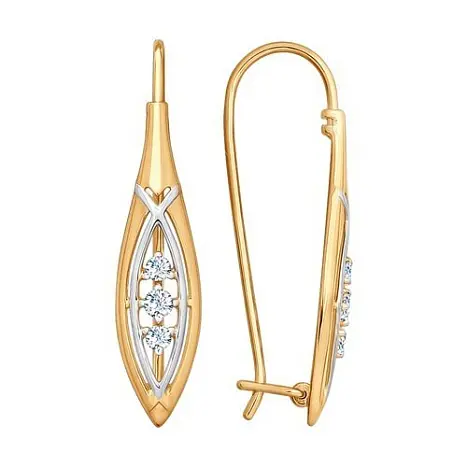 Серьги петельки из красного золота