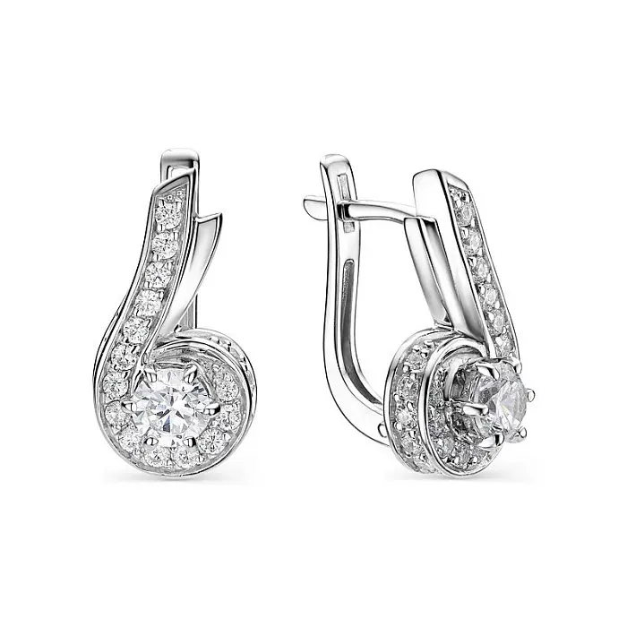 Серьги с английским замком из серебра