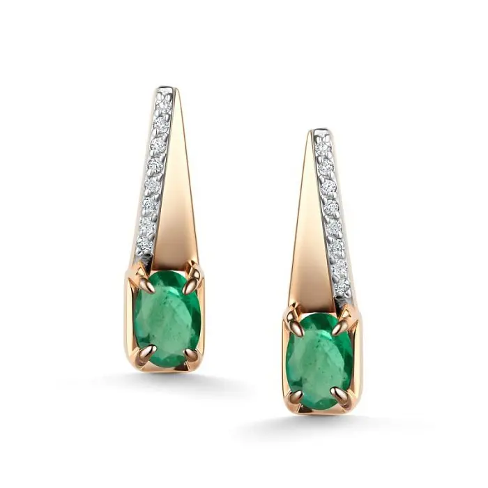 Серьги с английским замком из красного золота