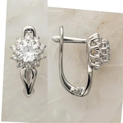 Серьги с английским замком из серебра