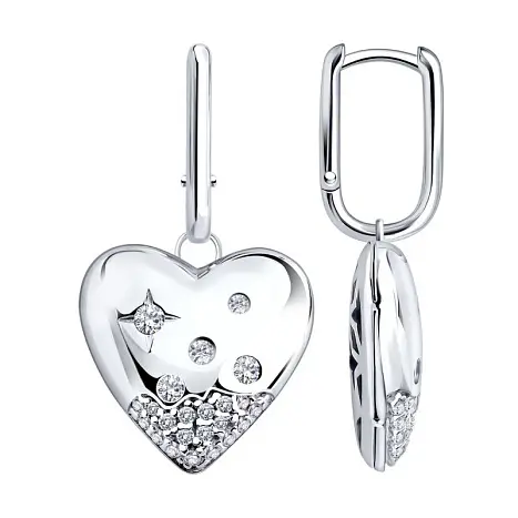 Серьги подвесные из серебра