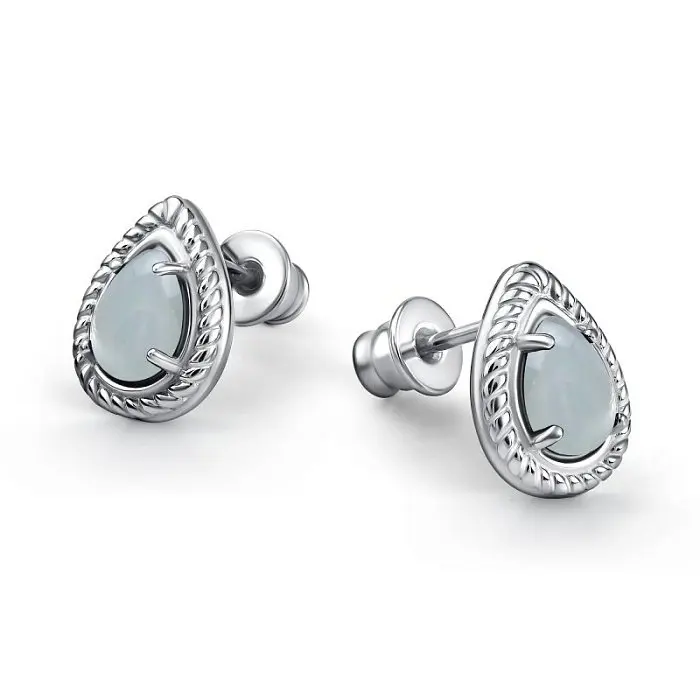 Серьги с английским замком из серебра вид 1