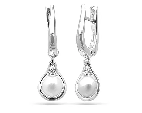 Серьги подвесные из серебра