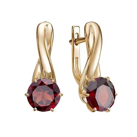Серьги с английским замком из красного золота