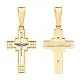 Подвеска крест из комбинированного золота