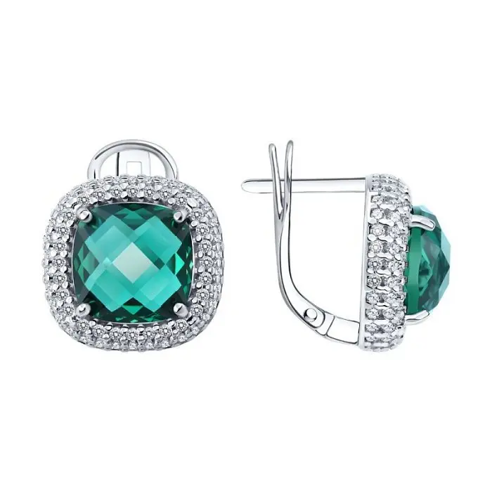 Серьги с английским замком из серебра