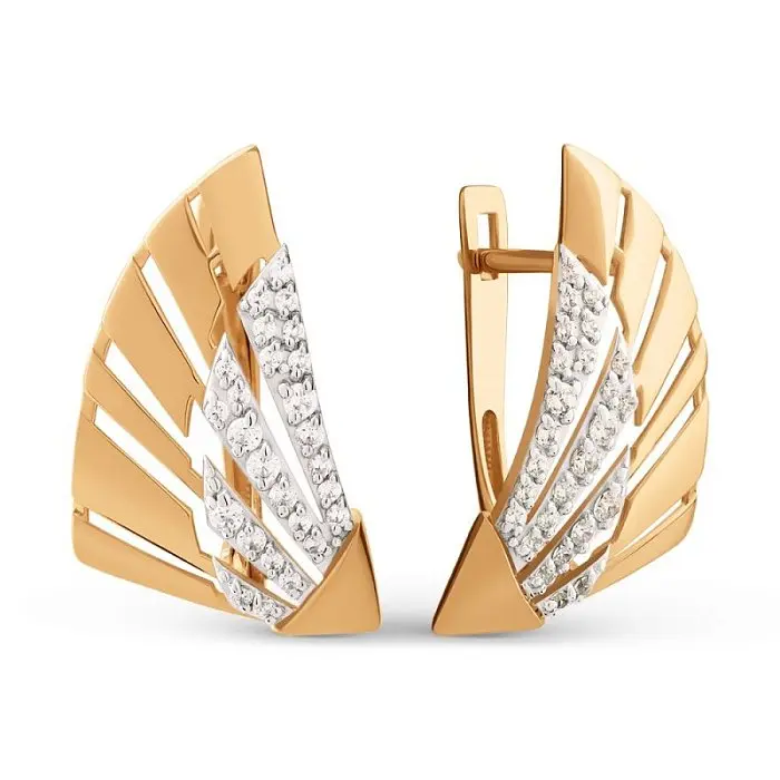 Серьги с английским замком из красного золота