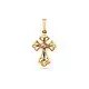 Подвеска крест из комбинированного золота
