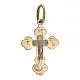 Подвеска крест из комбинированного золота