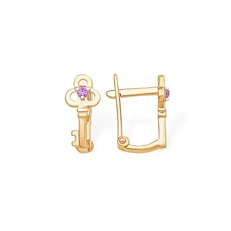 Серьги детские из красного золота