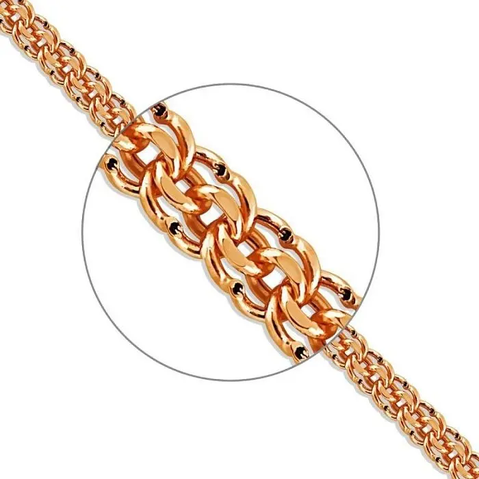 Браслет цепочный из красного золота