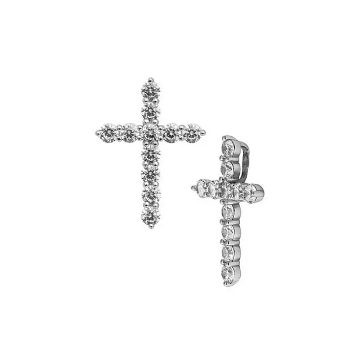 Подвеска декоративный крест из серебра
