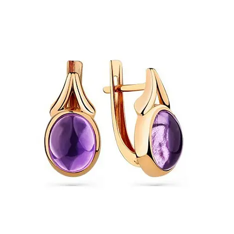 Серьги с английским замком из красного золота