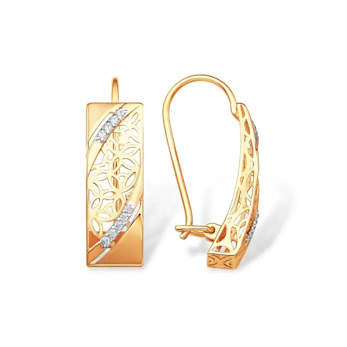 Серьги петельки из красного золота