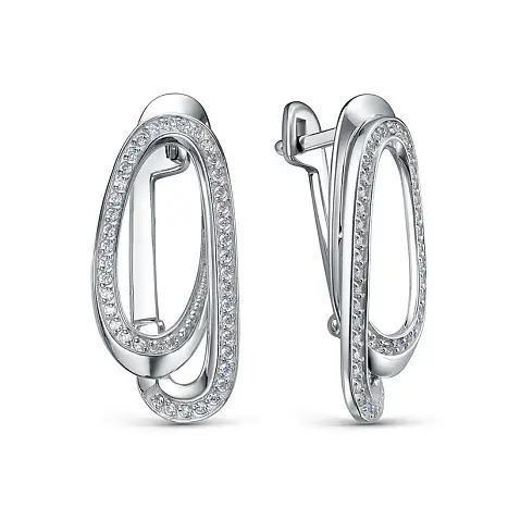Серьги с английским замком из серебра