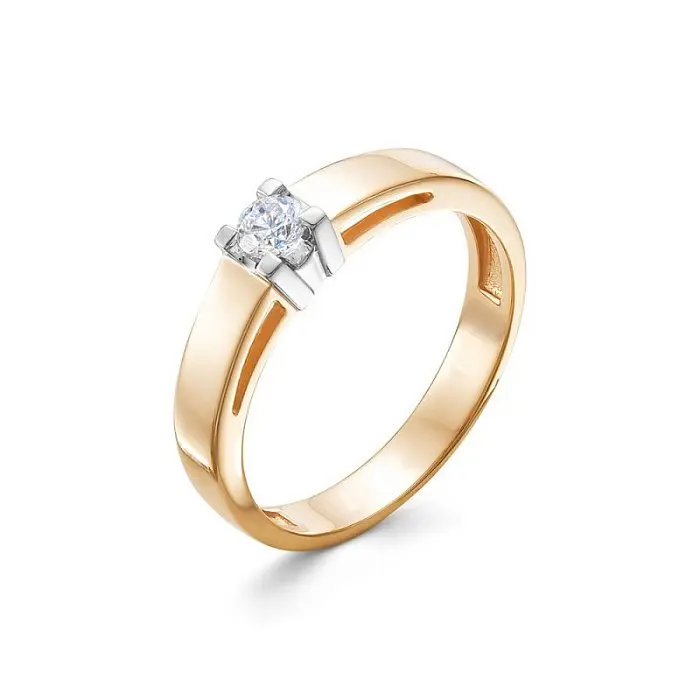 Кольцо помолвочное из комбинированного золота