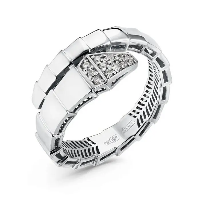 Кольцо декоративное из белого золота