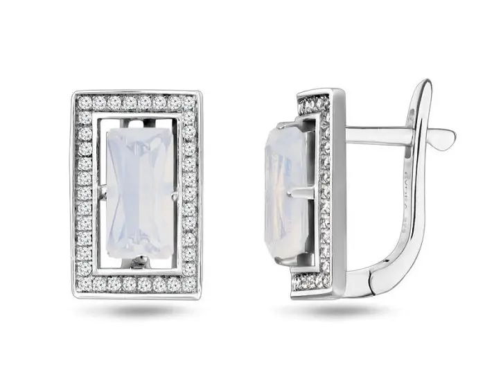 Серьги с английским замком из серебра