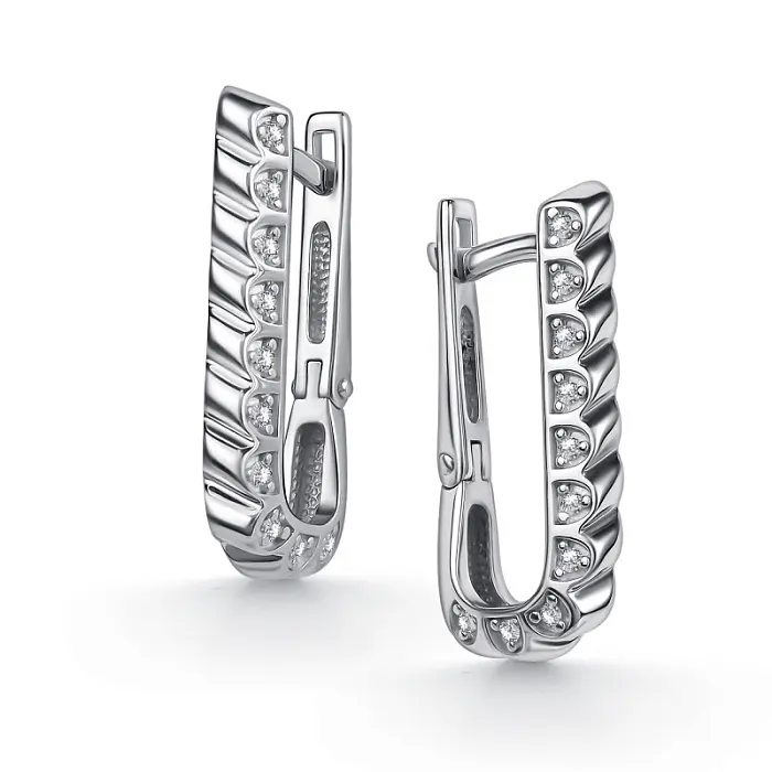 Серьги с английским замком из серебра